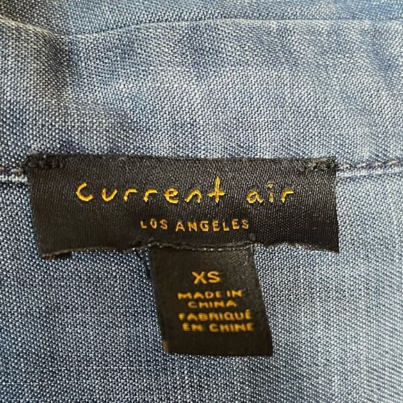 ANTHROPOLOGIE Current Air Ombre chambray tie front button up shirt size xs - Picture 5 of 6